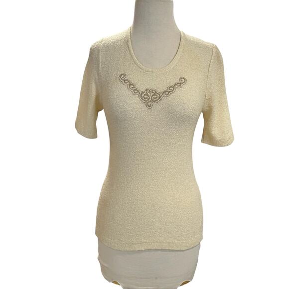 M & S Vintage St Michael cream acrylic Jumper Sweater UK Size 14 US Size Small - Picture 1 of 6